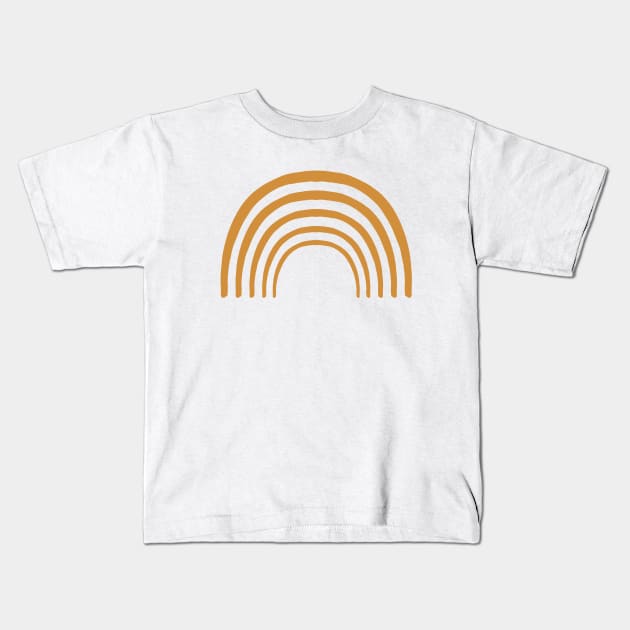 Earth tone Rainbow Pattern Hand Drawing Kids T-Shirt by me and dinosaur